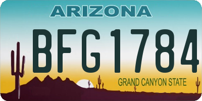 AZ license plate BFG1784