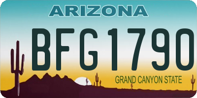 AZ license plate BFG1790