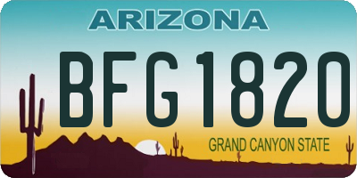 AZ license plate BFG1820