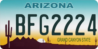 AZ license plate BFG2224