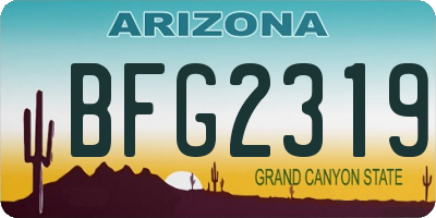AZ license plate BFG2319