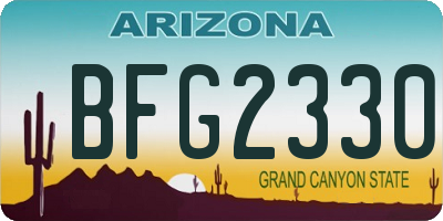 AZ license plate BFG2330