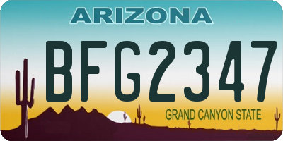 AZ license plate BFG2347