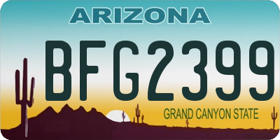 AZ license plate BFG2399