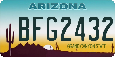 AZ license plate BFG2432