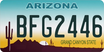 AZ license plate BFG2446