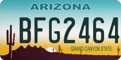 AZ license plate BFG2464