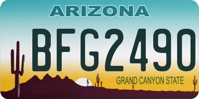 AZ license plate BFG2490