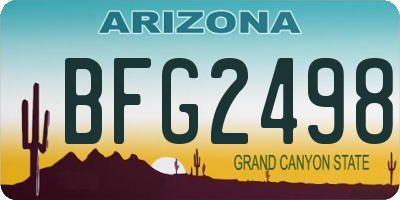 AZ license plate BFG2498