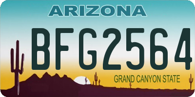 AZ license plate BFG2564