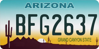 AZ license plate BFG2637