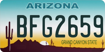 AZ license plate BFG2659