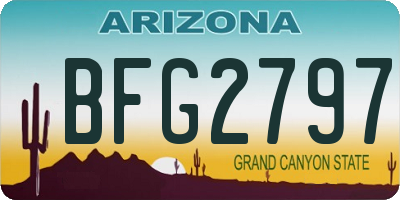AZ license plate BFG2797