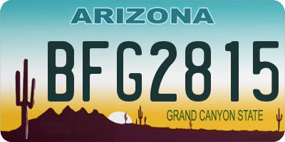 AZ license plate BFG2815