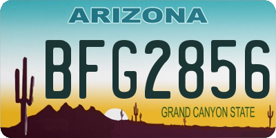 AZ license plate BFG2856