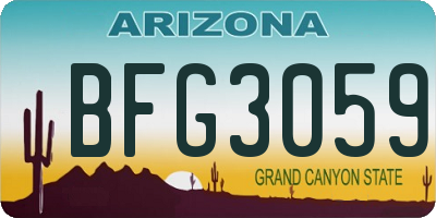 AZ license plate BFG3059