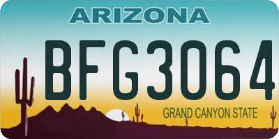 AZ license plate BFG3064