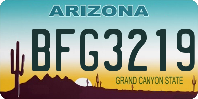 AZ license plate BFG3219