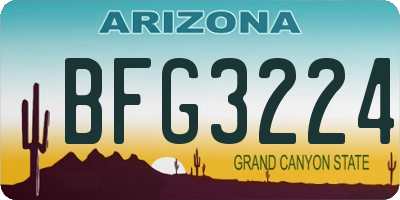 AZ license plate BFG3224