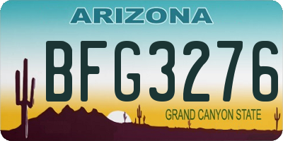 AZ license plate BFG3276