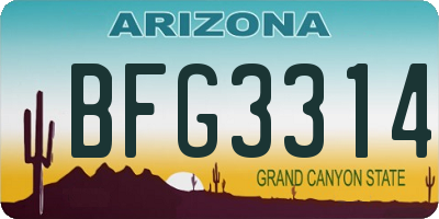 AZ license plate BFG3314