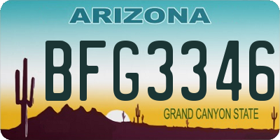 AZ license plate BFG3346