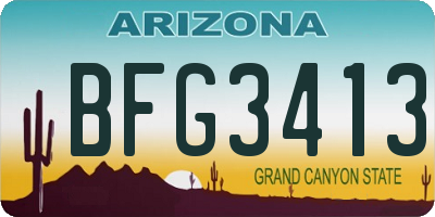 AZ license plate BFG3413