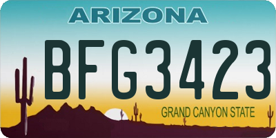 AZ license plate BFG3423