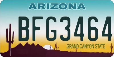 AZ license plate BFG3464