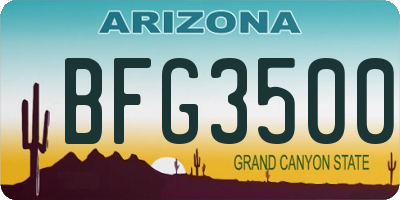 AZ license plate BFG3500