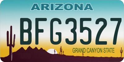 AZ license plate BFG3527