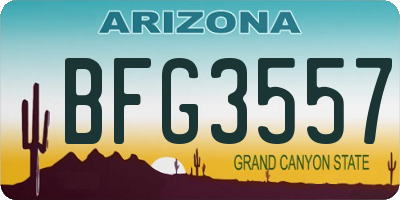 AZ license plate BFG3557
