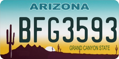 AZ license plate BFG3593