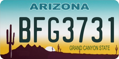 AZ license plate BFG3731