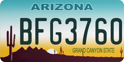 AZ license plate BFG3760