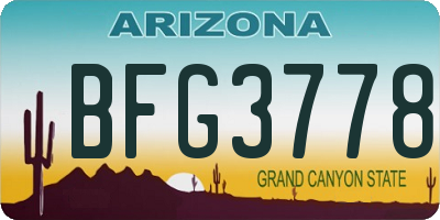AZ license plate BFG3778