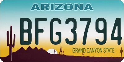 AZ license plate BFG3794