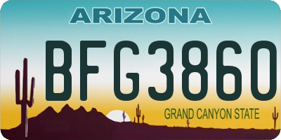 AZ license plate BFG3860