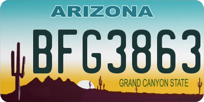 AZ license plate BFG3863