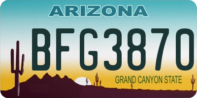 AZ license plate BFG3870