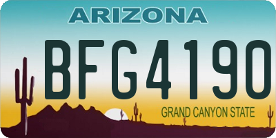 AZ license plate BFG4190