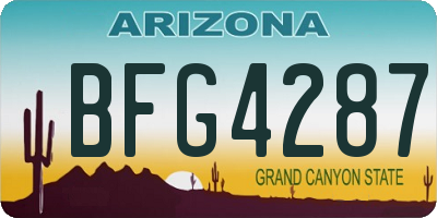 AZ license plate BFG4287