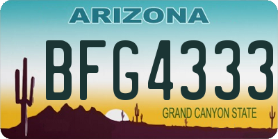 AZ license plate BFG4333