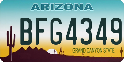 AZ license plate BFG4349