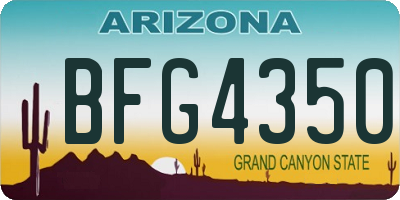 AZ license plate BFG4350