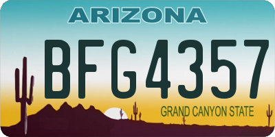 AZ license plate BFG4357