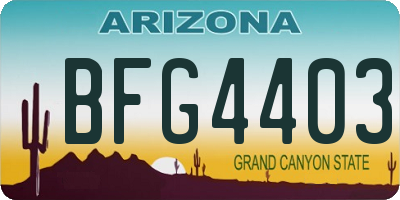 AZ license plate BFG4403