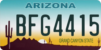 AZ license plate BFG4415
