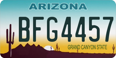 AZ license plate BFG4457