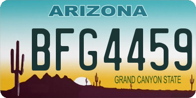 AZ license plate BFG4459